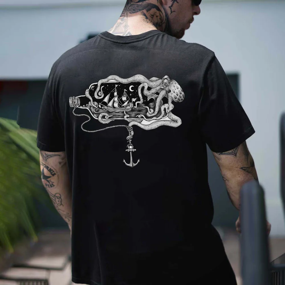 The Black Pearl Boat Printed Men's T-shirt