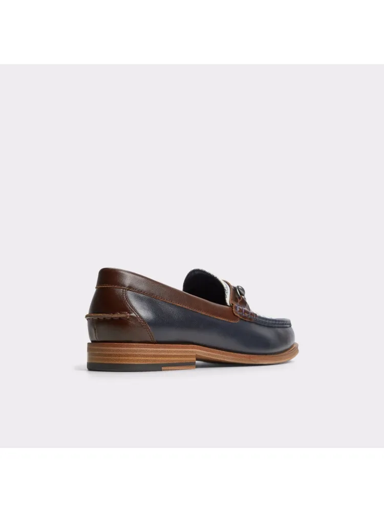 Navy Retro Soft  Leather Shoes