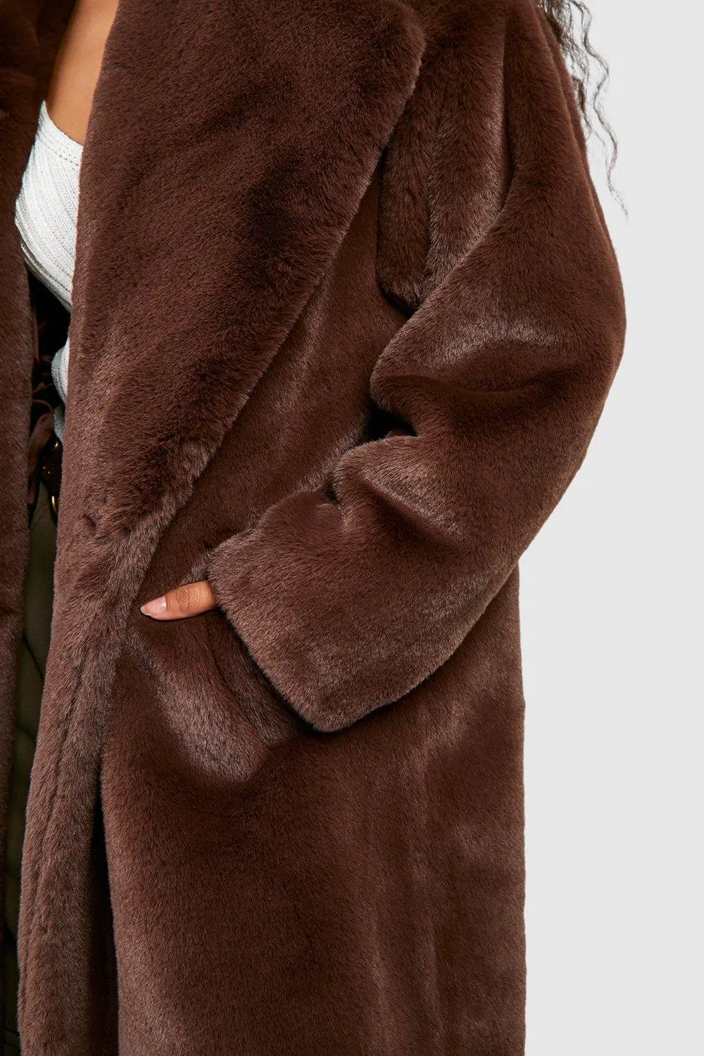 DOUBLE BREASTED FAUX FUR COAT