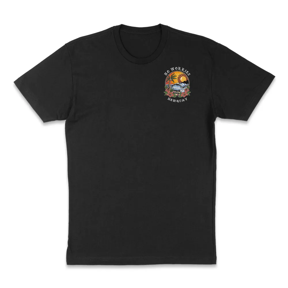 Pure Cotton Round-Neck Short-Sleeved Beach Tattoo T-Shirt