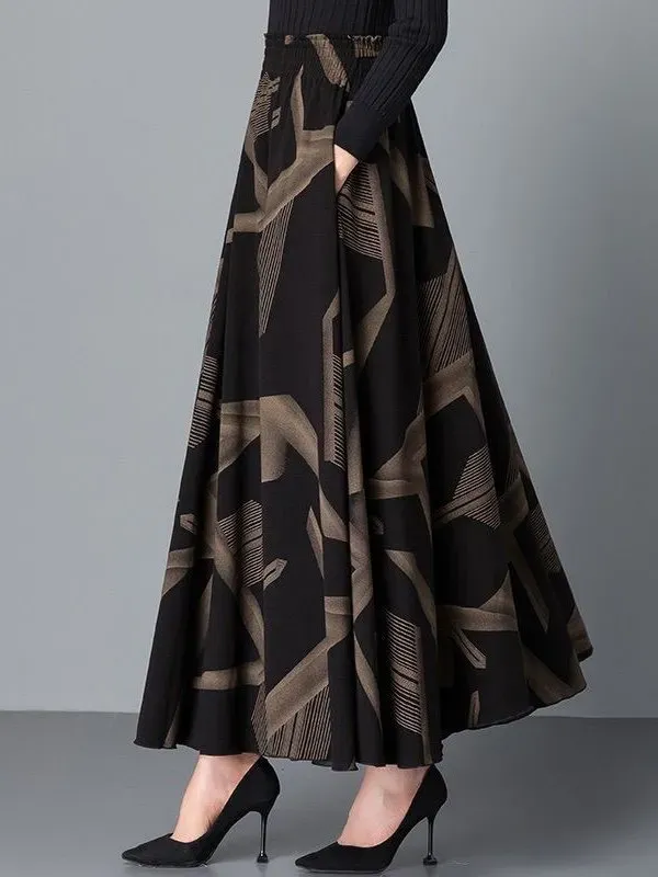 Color Block Casual Loose Skirt
