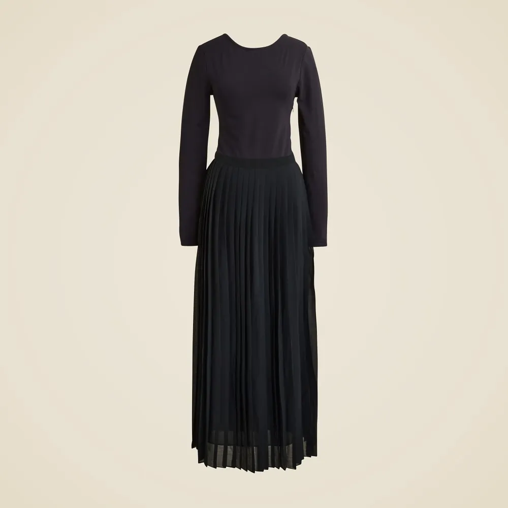 Pleated ballet dress in stretch cotton-blend