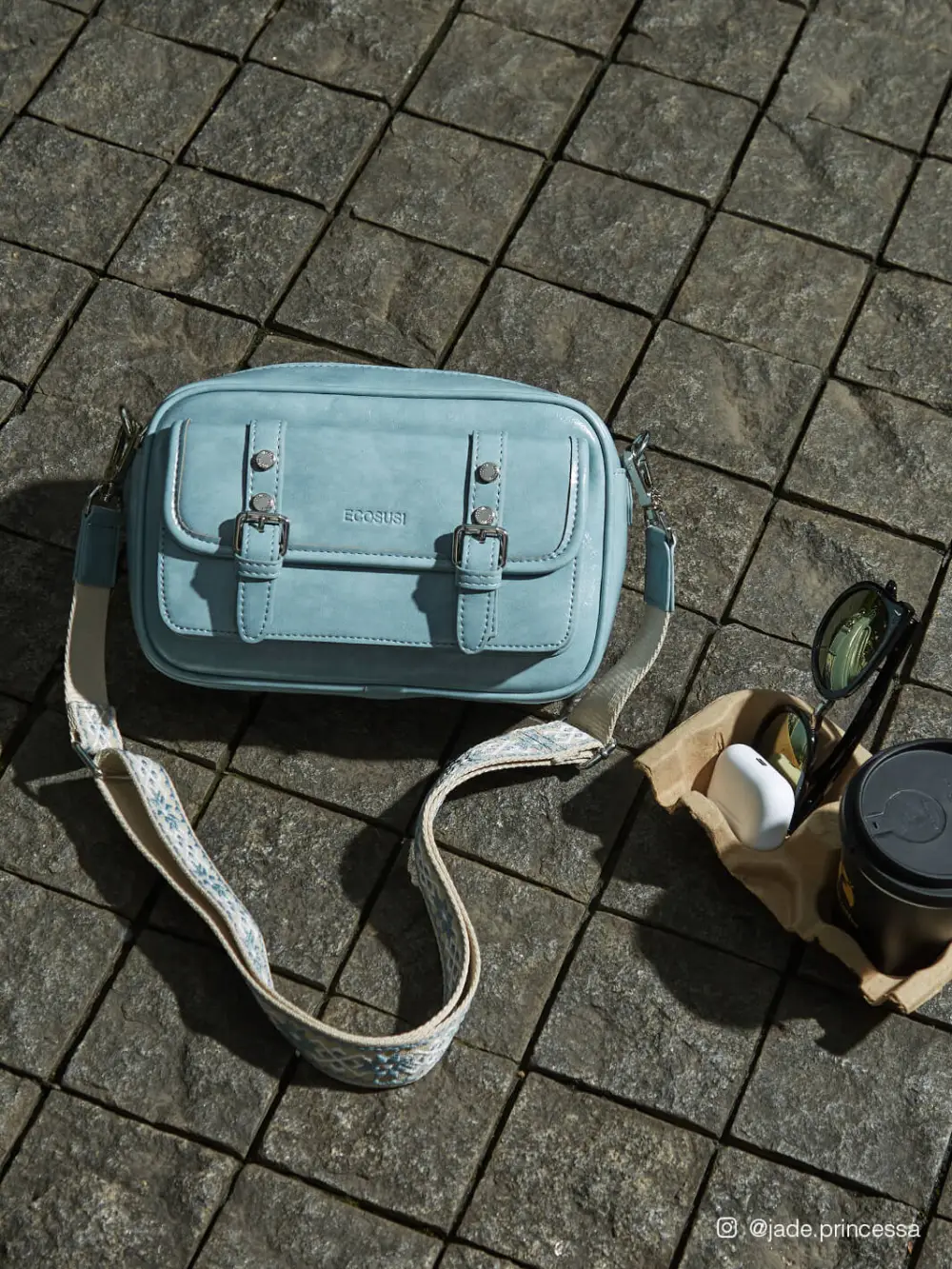 Mia Wide Strap Vegan Leather Crossbody Bag