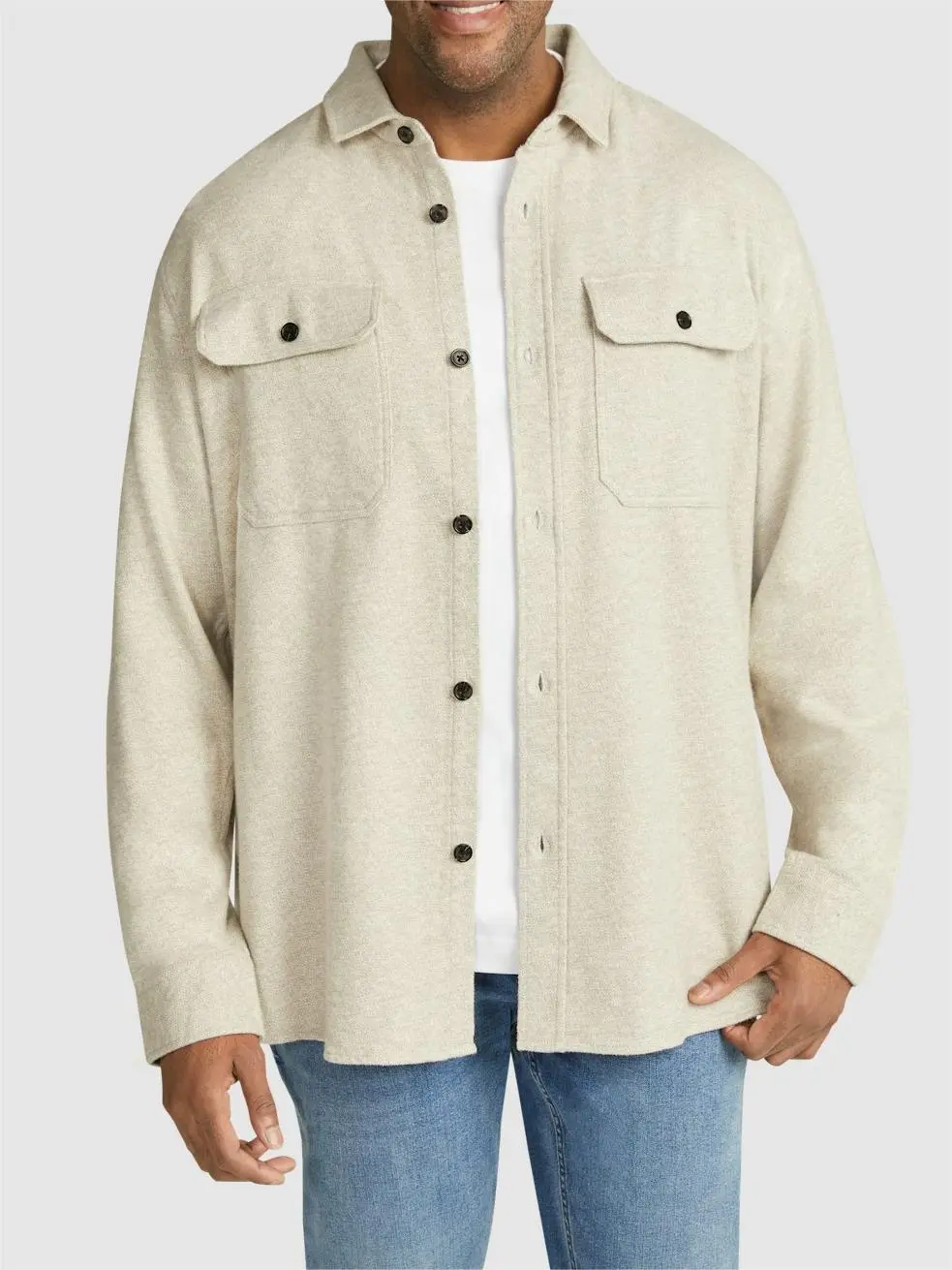 OATMEAL BRAYDON BRUSHED OVERSHIRT