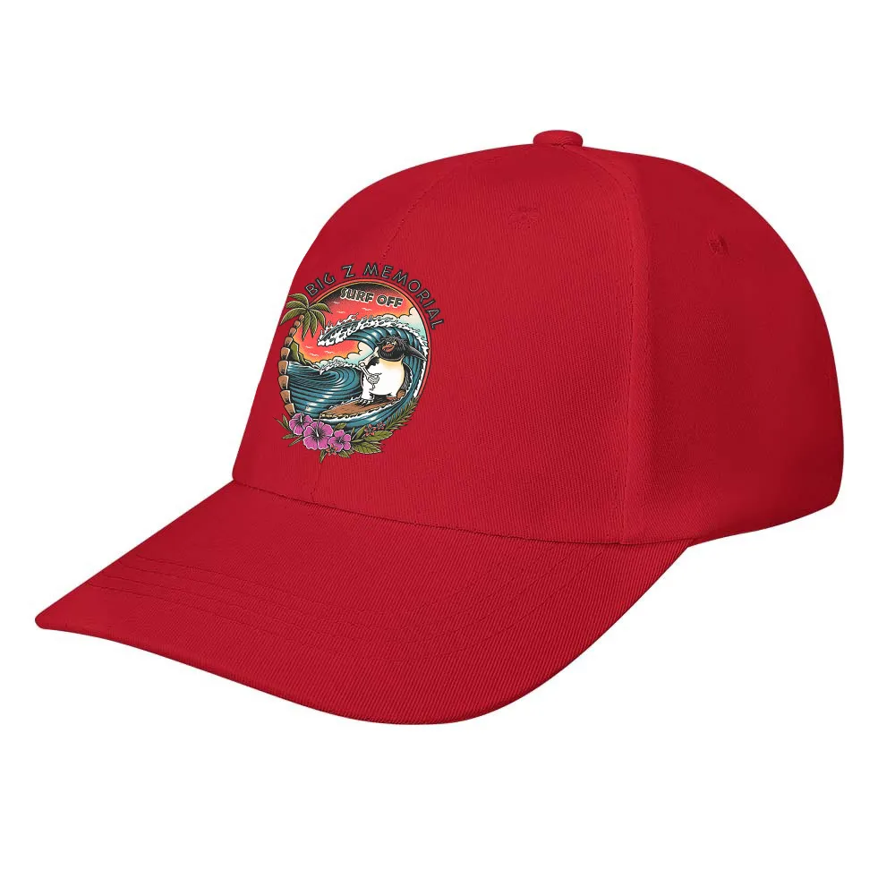 Beach Surfing Printed Bent Rubber Baseball Cap