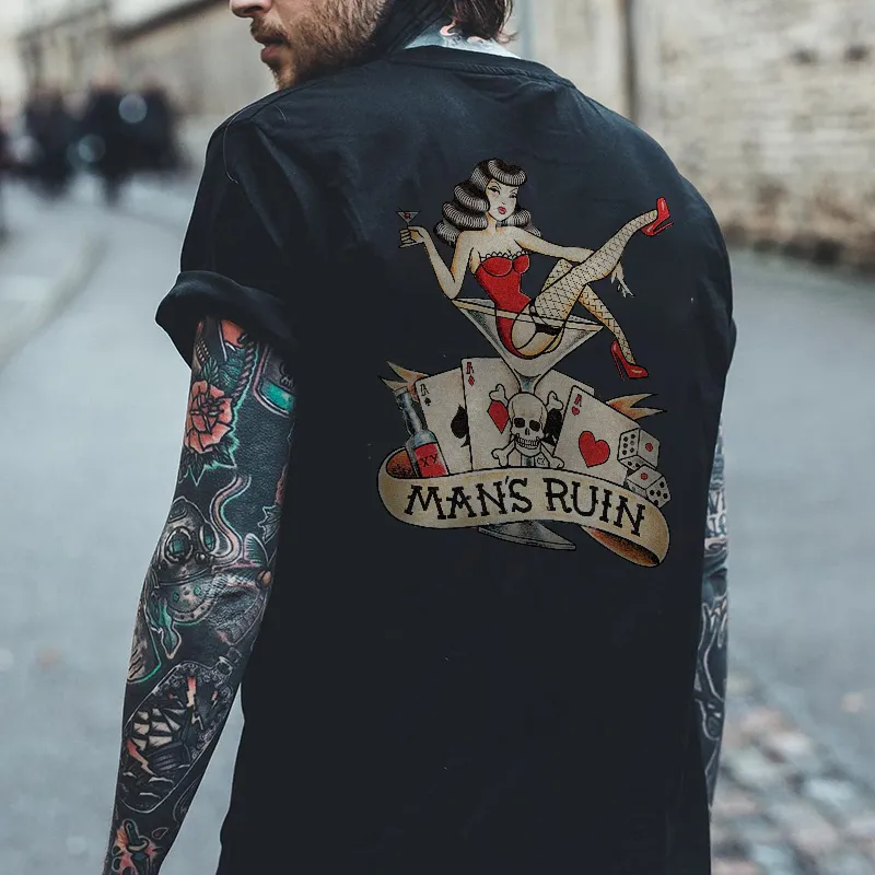 MAN'S RUIN printed T-shirt designer
