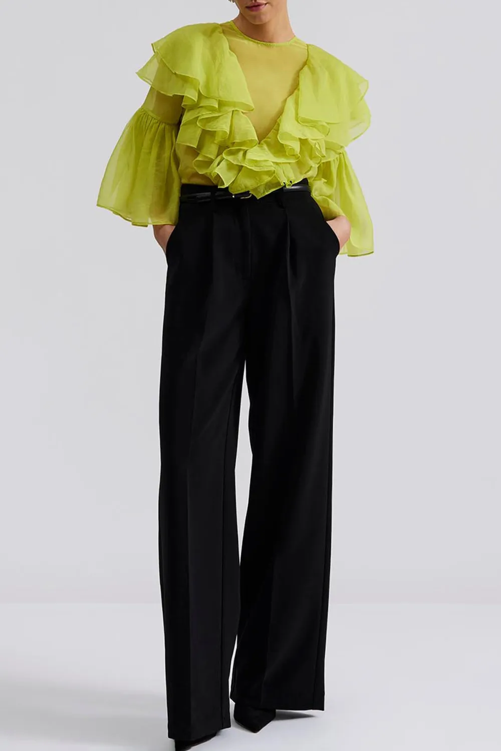 Ruffled Organza Blouse
