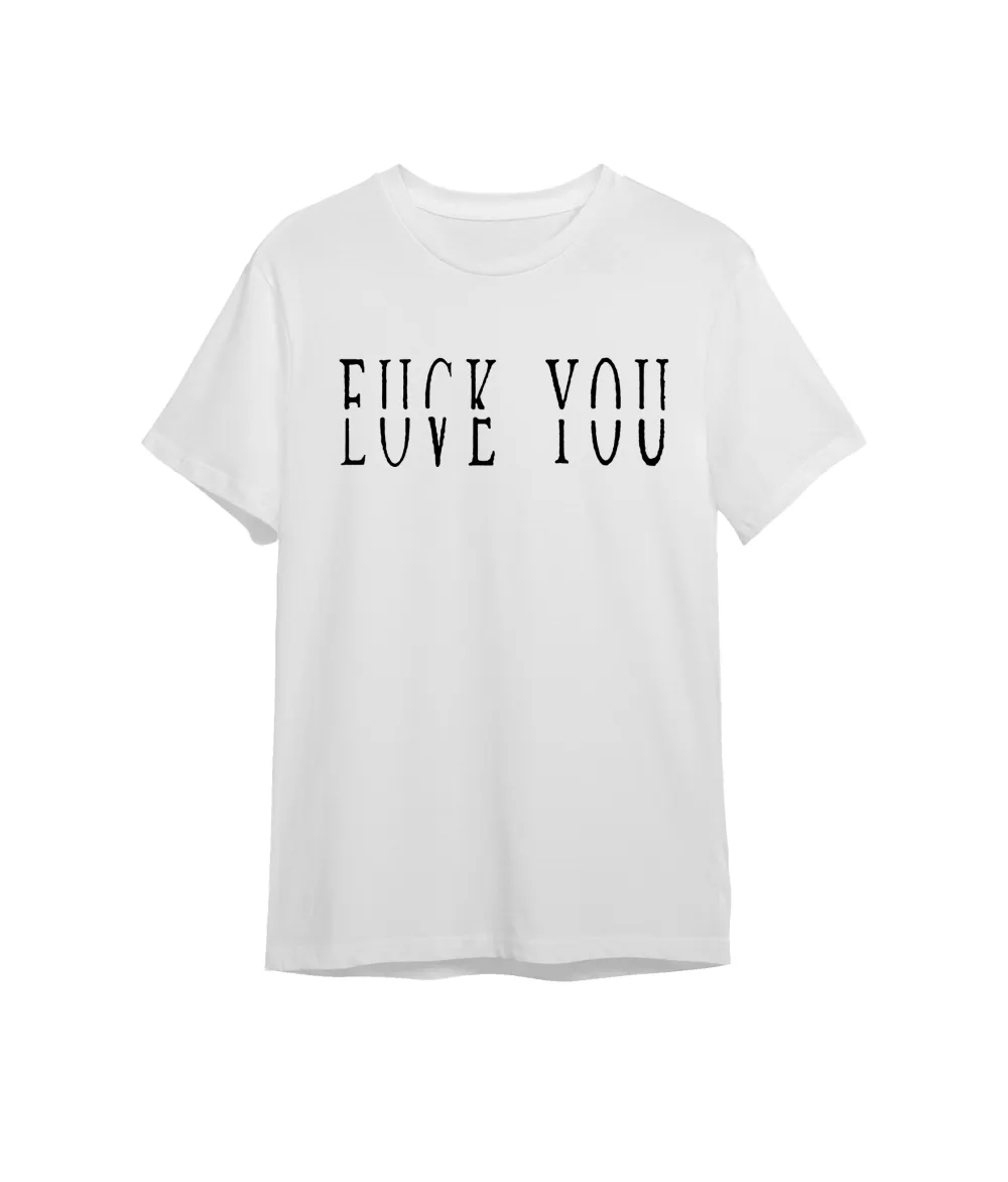 Love You Fk You Letter Print Casual Men'S T-Shirt