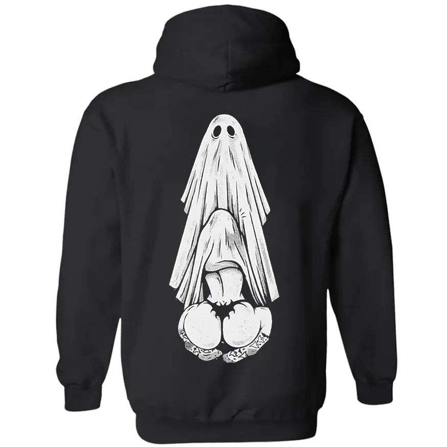Ghost Butt Temptation Printed Men's Loose Hoodie