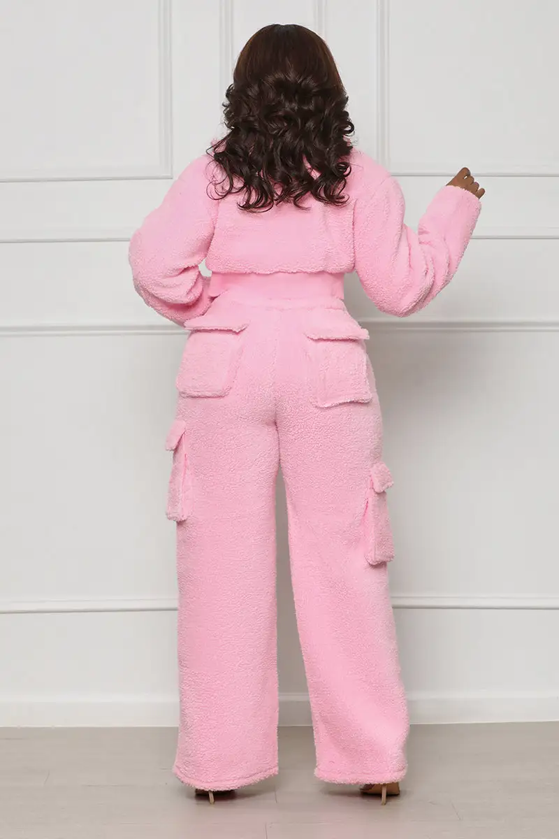 Feelin’ Sherpa Pants Set (Pink)- FINAL SALE