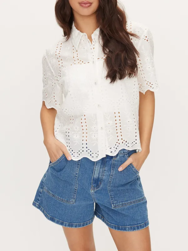 Broderie Scallop Shirt