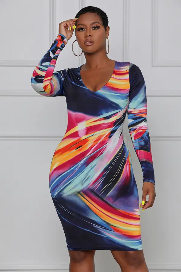 In Living Color Midi Bodycon Dress- FINAL SALE