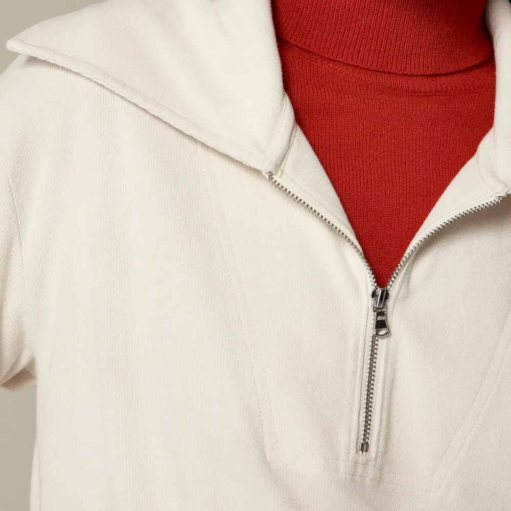 Soft rib quarter-zip top