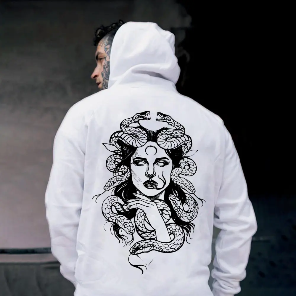 Vintage Medusa Printed Men's Hoodie