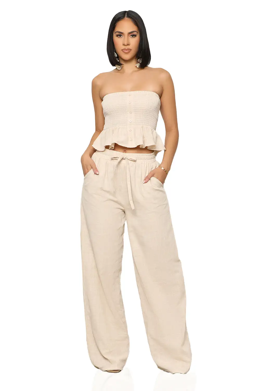 I’m Relaxed Pants Set (Beige)