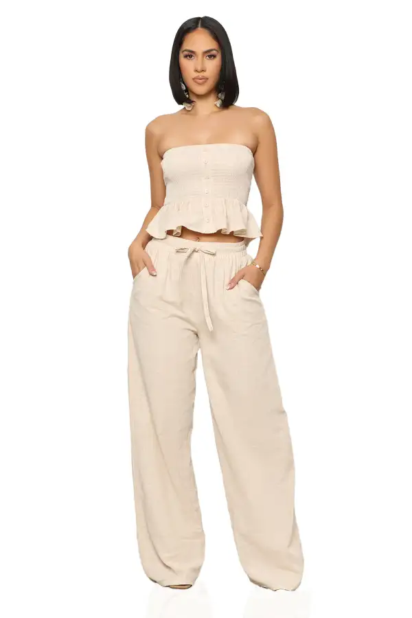 I’m Relaxed Pants Set (Beige)