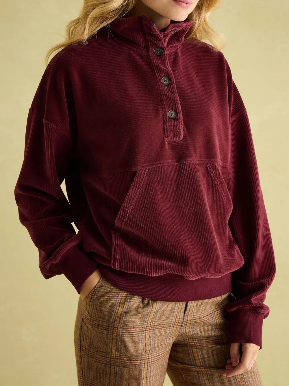 Renee Burgundy Corduroy Sweatshirt