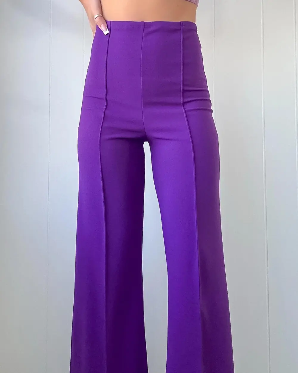 Professional Edge Front Seam Pants - Purple