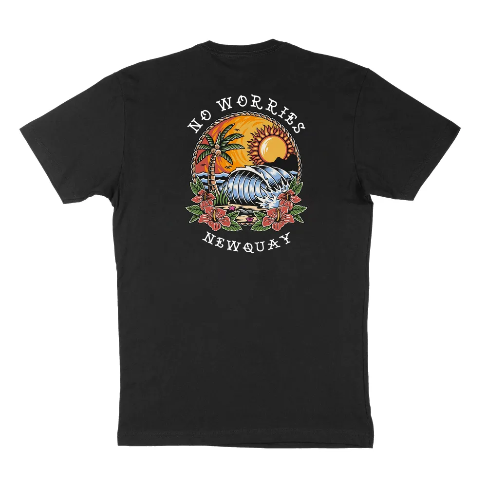 Pure Cotton Round-Neck Short-Sleeved Beach Tattoo T-Shirt