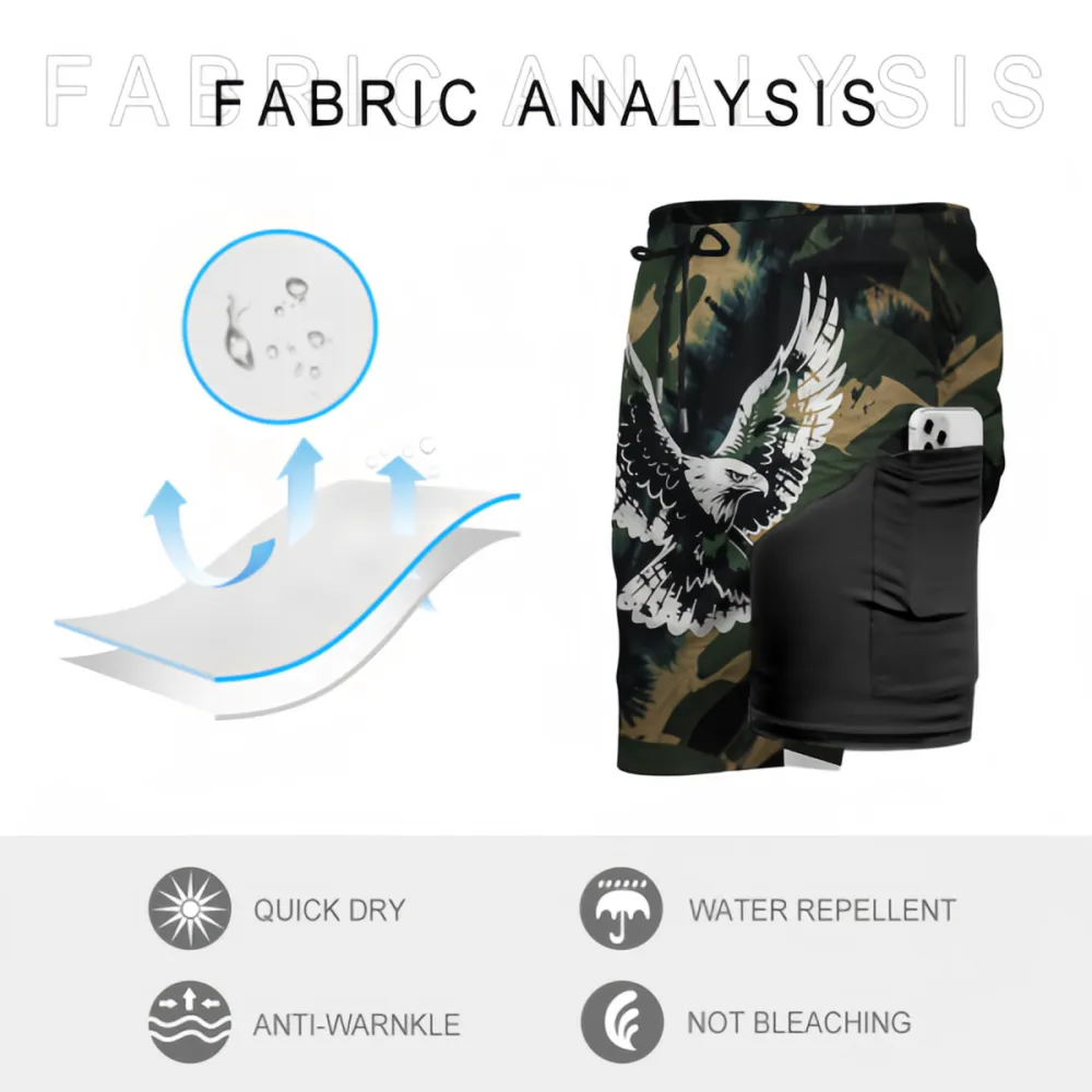 White Eagle Camouflage Sports Board Shorts