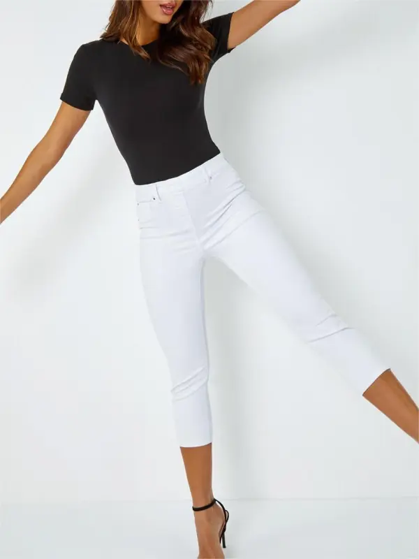 White tight 3-point pants