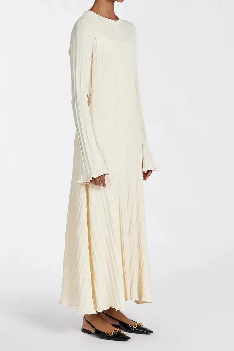 SYLVIA CREAM KNIT MIDI DRESS