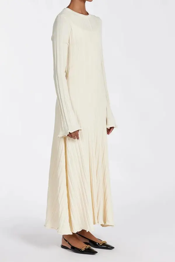 SYLVIA CREAM KNIT MIDI DRESS