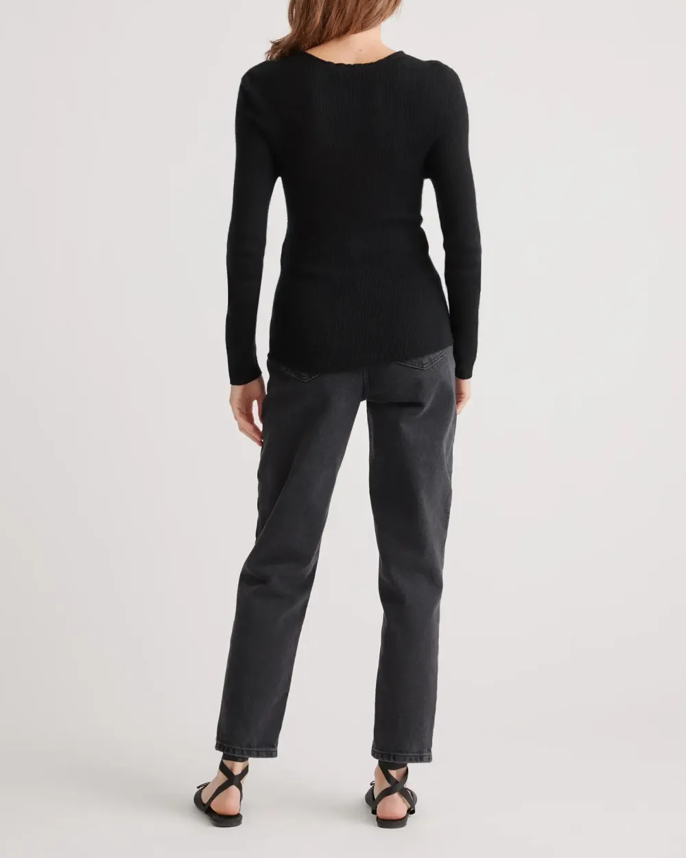 Featherweight Cashmere Ribbed Crewneck Sweater