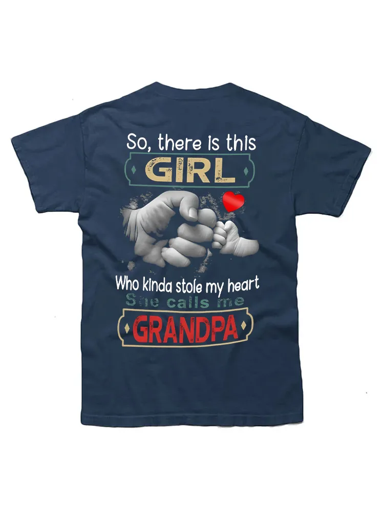 There Is This Girl Kinda Stole My Heart She Calls Me Grandpa Premium T-Shirt