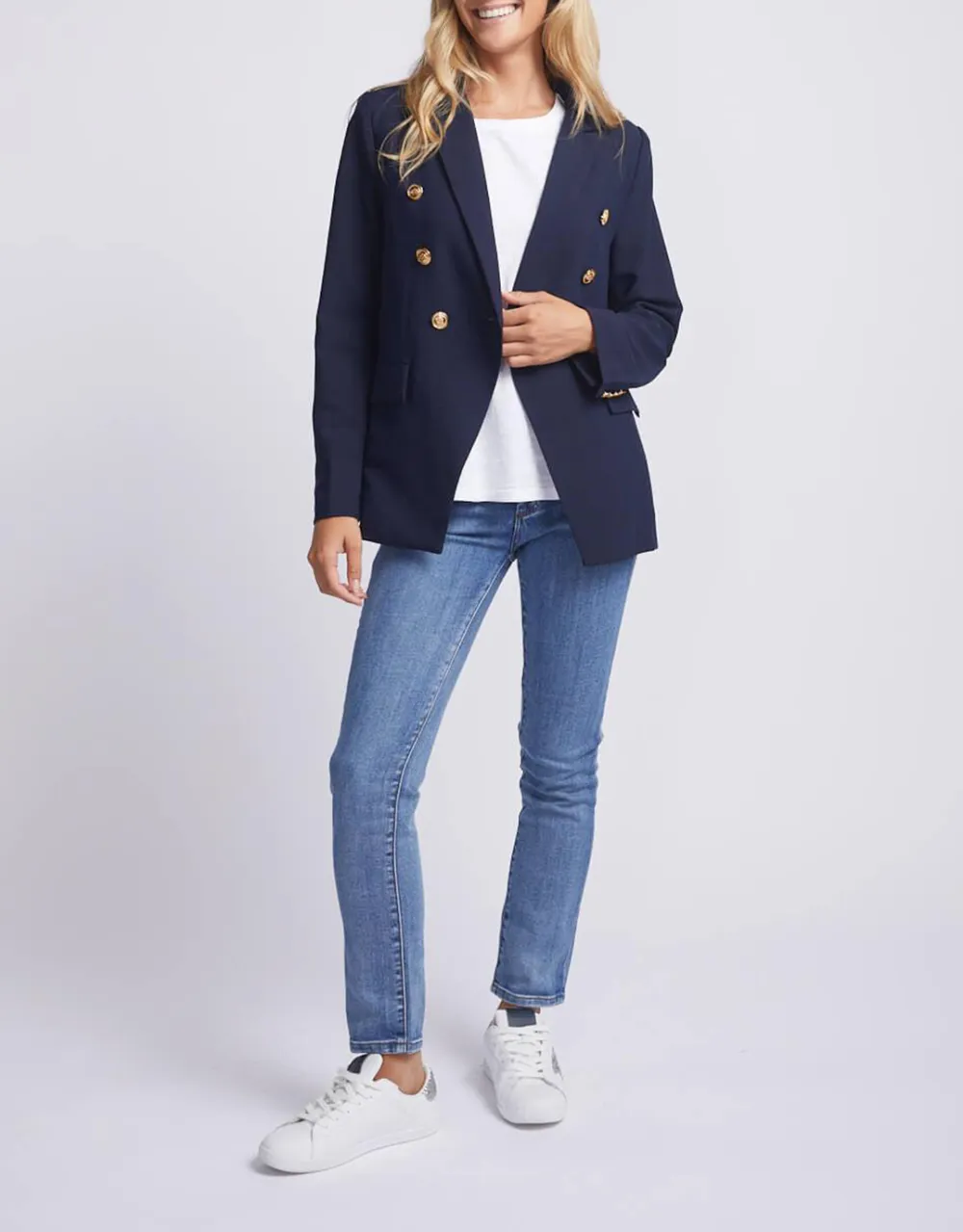 Lauren Blazer - NavyGold Buttons