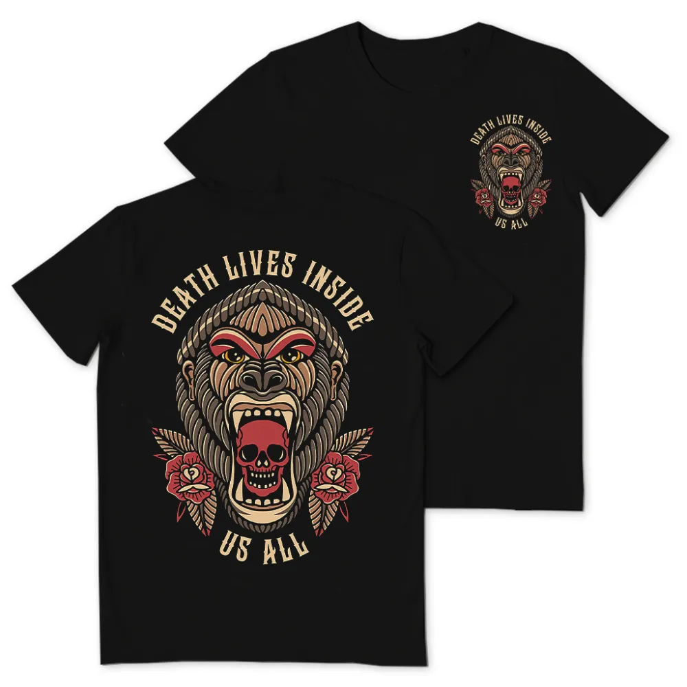 Death Lives Inside Us All Print T-shirt