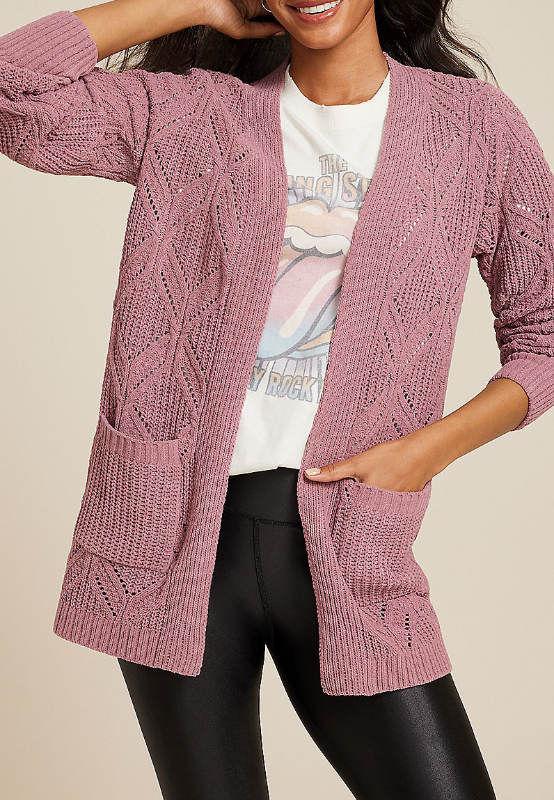 Diamond Stitch Pocket Cardigan