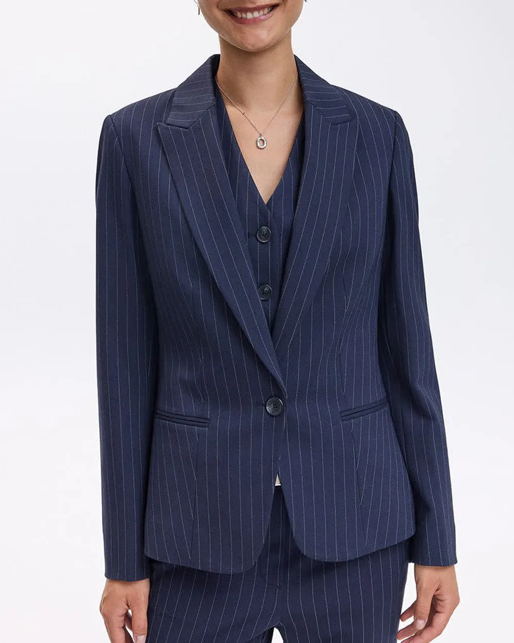 Fitted One-Button Blazer - The Modern Stretch