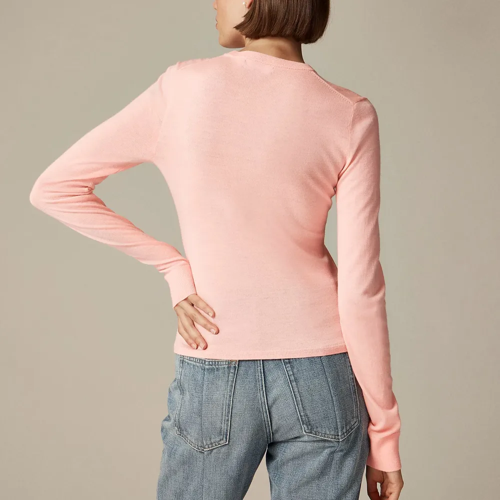 Ribbed cashmere cropped crewneck sweater