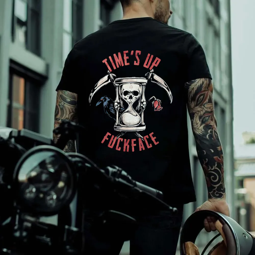 Time's Up Fuckface Printed Men's T-shirt