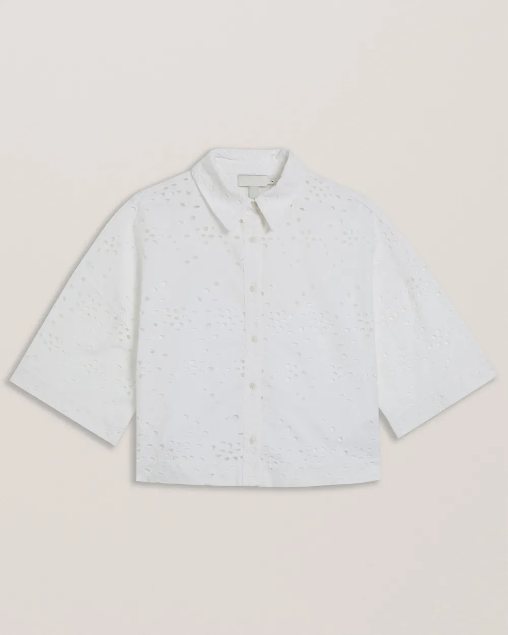 Kilkis Broderie Cropped Shirt White