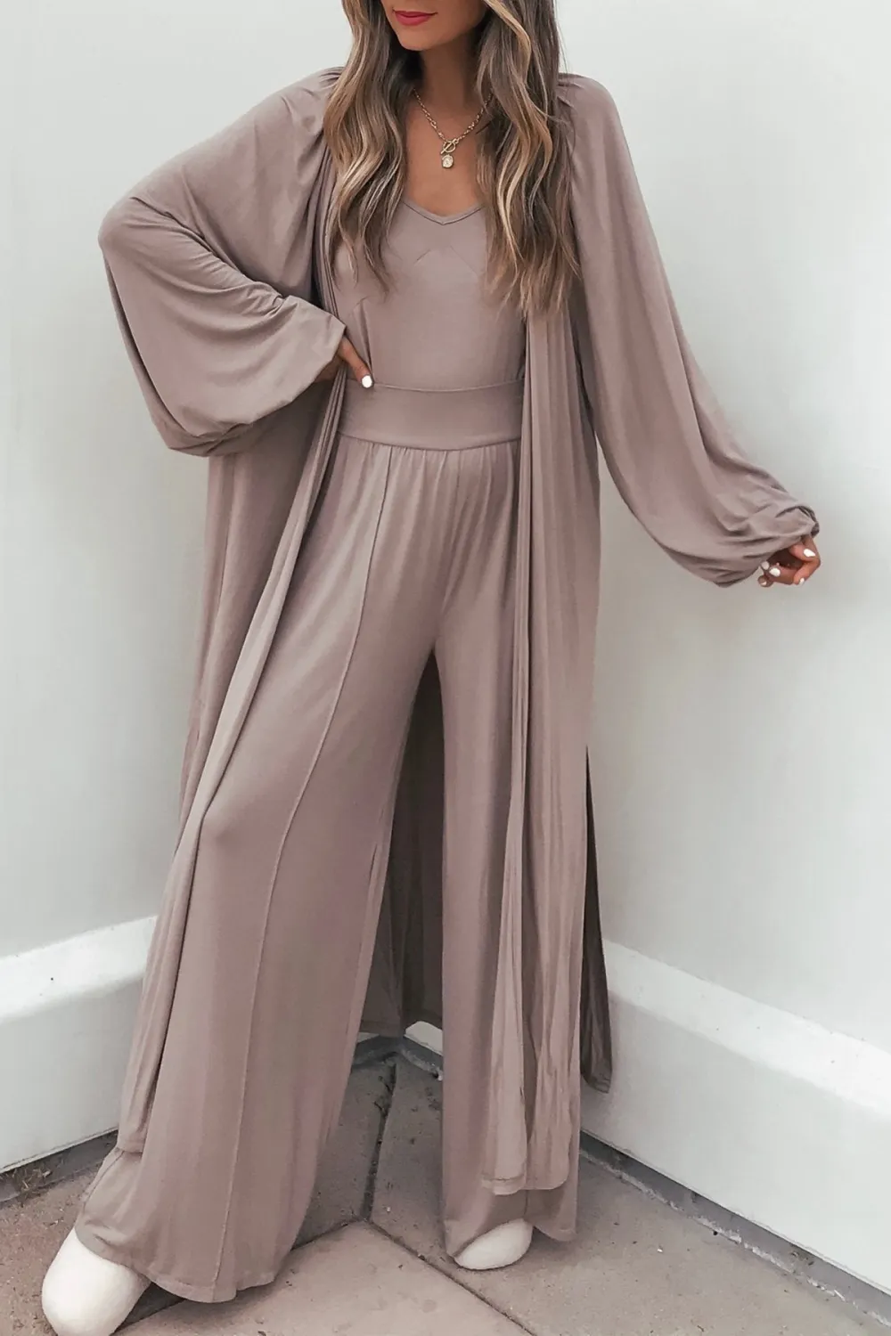 Buttery Soft Taupe Wide Leg Pants