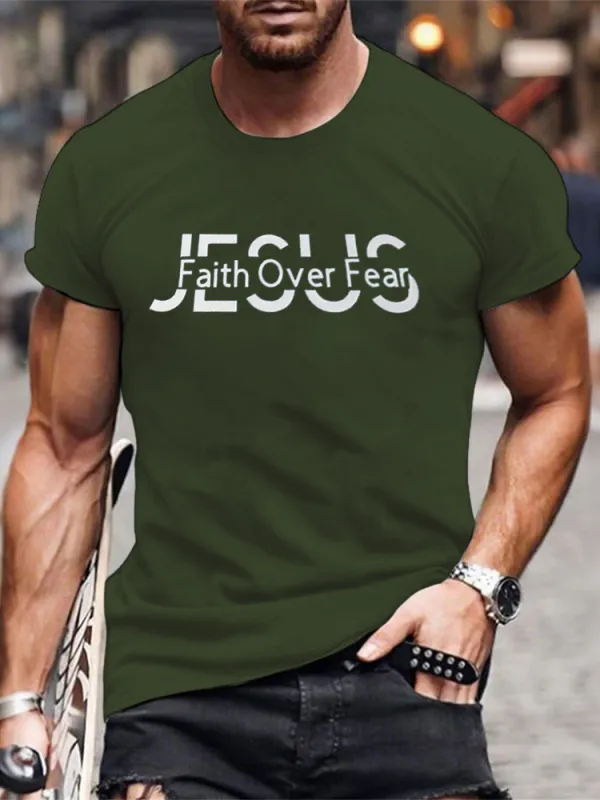 Men'S T-Shirt Jesus Faith Over Fear Apostolic Gifts T-Shirt