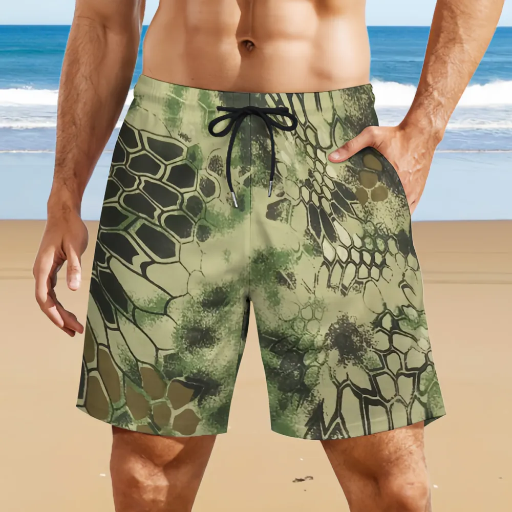 Various Colors Snake Print Fashionable Sports Beach Shorts