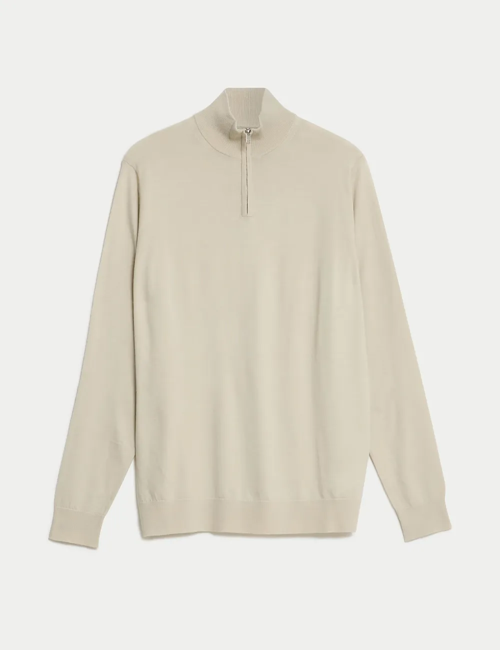 Pure Extra Fine Merino Wool Half Zip Jumper