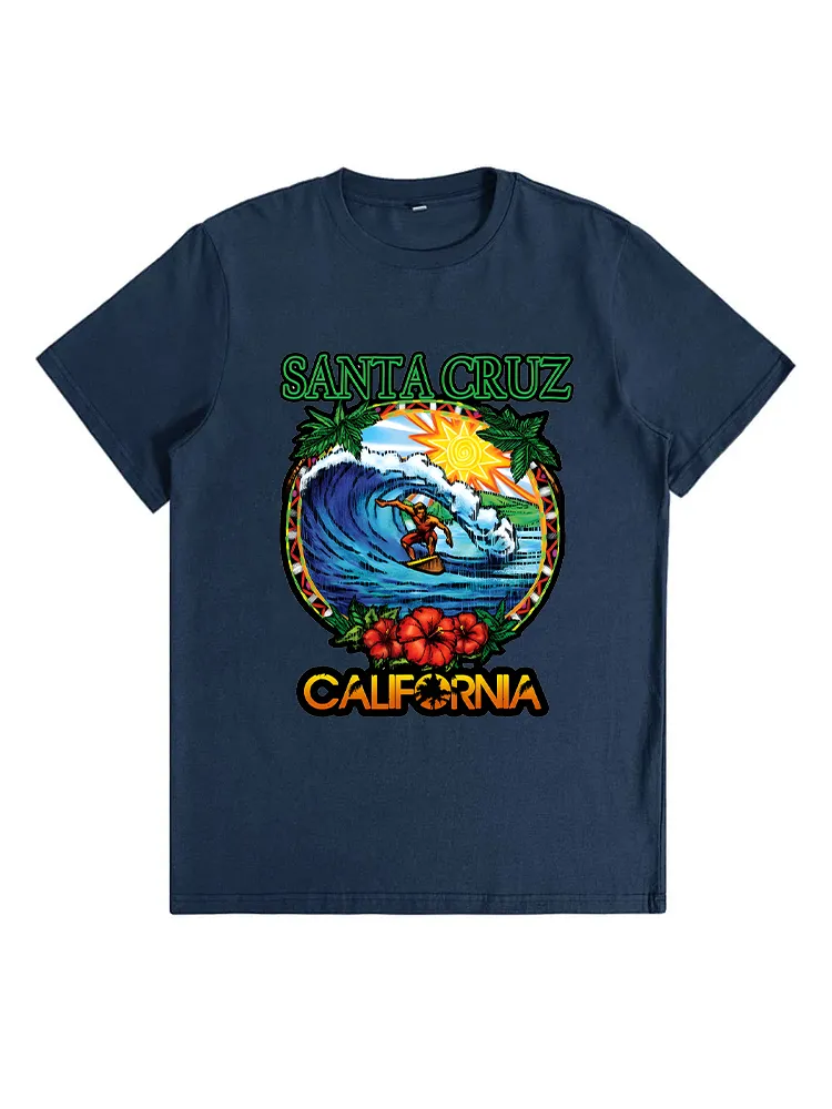 Retro Santa Cruz California Surfing Graphic Santa Cruz T-Shirt