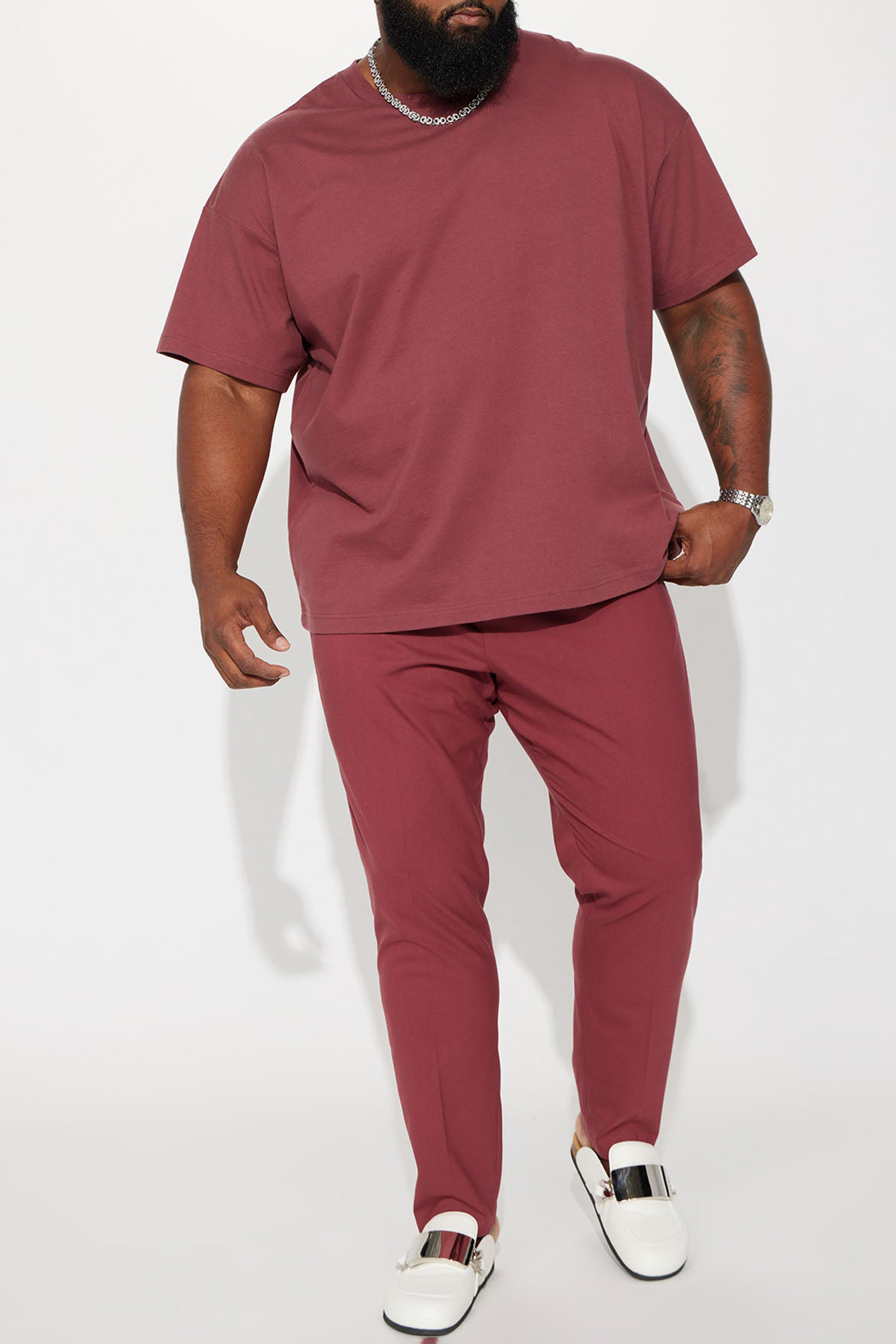 Slim Fit Slim Trouser - Burgundy