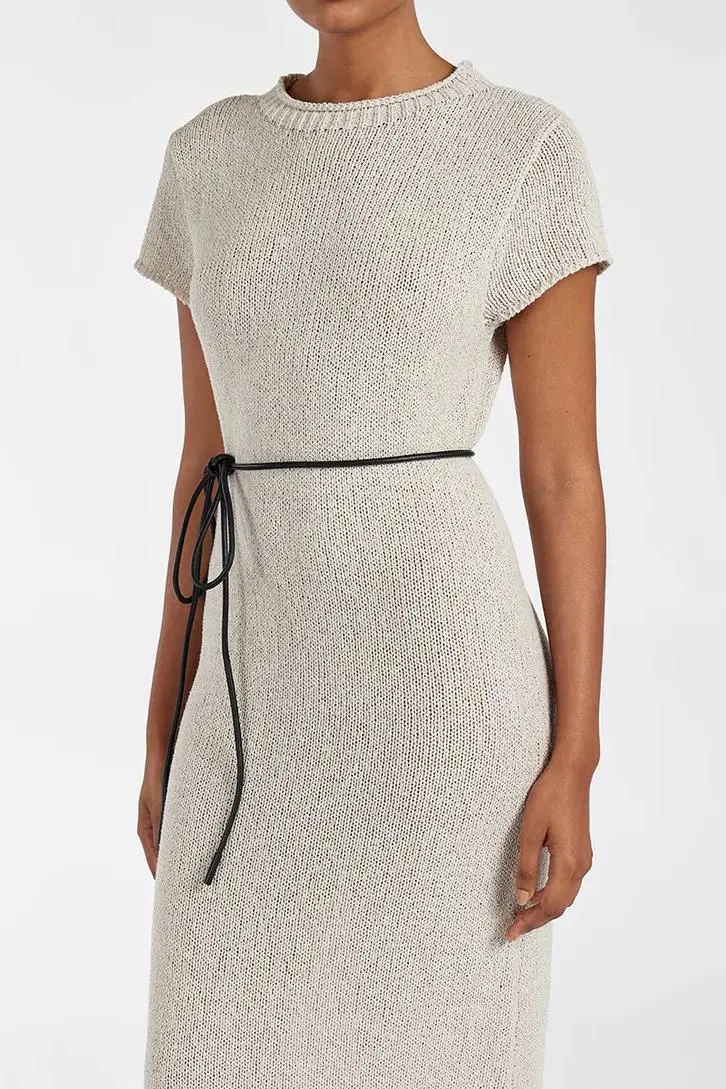 LEO CHALK KNIT MIDI DRESS