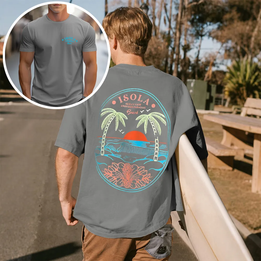 Letter & Palm Tree Print T-Shirt