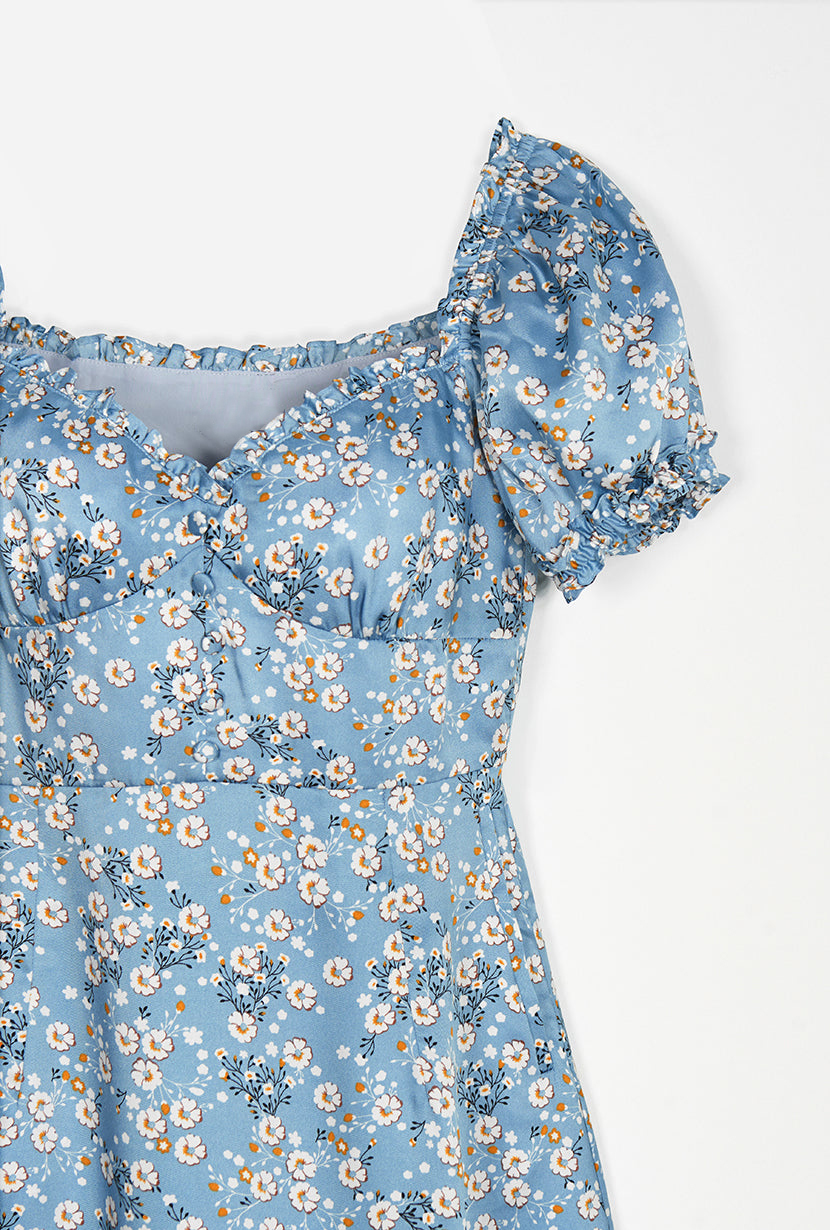 Maisy Dress - Blue Floral