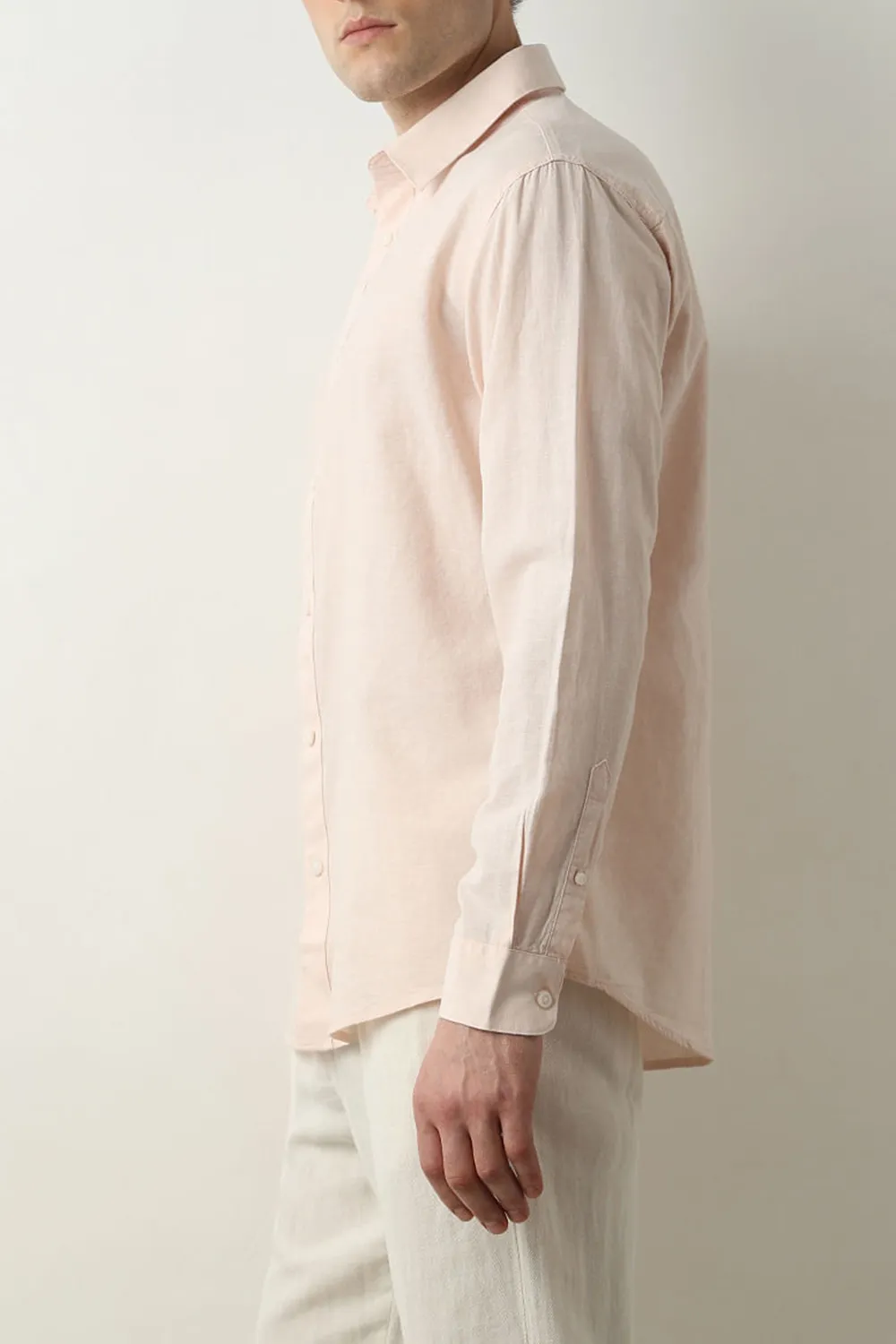 White Linen Full Sleeves Shirt