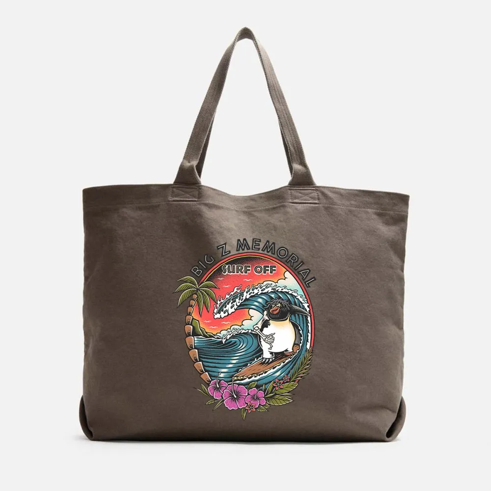 Beach Surfing Printed Canvas Bag