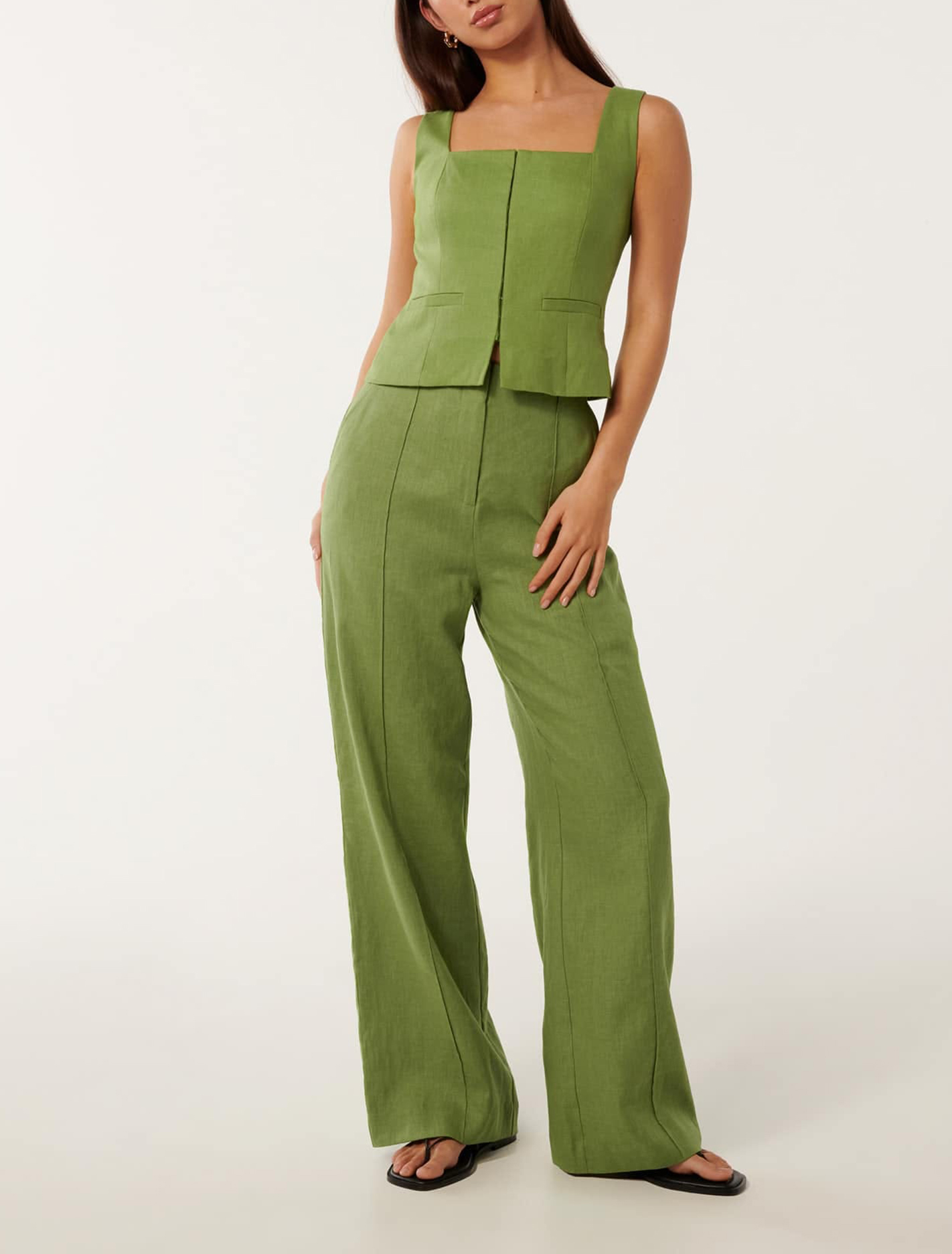 Posey Linen Wide-Leg Pants