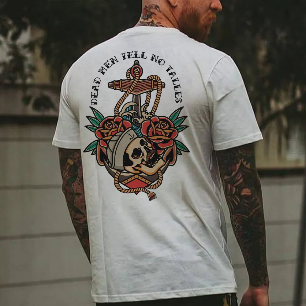 Dead Men Tell No Talles Skull Print Men's T-shirt