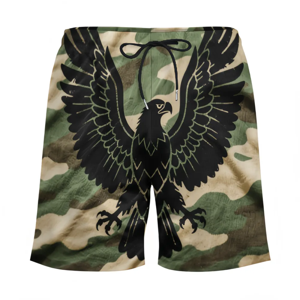 Black Eagle Camouflage Sports Board Shorts